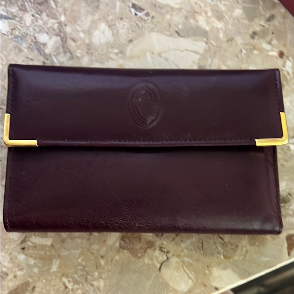 Buxton Dark Brown Leather Wallet with Gold Accents